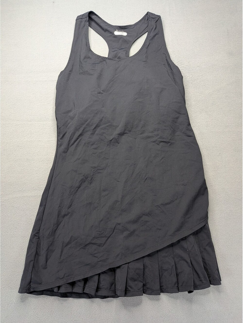 FILA Tank Dress Womens XL Black Racerback Pleated Hem Athletic Tennis Mini